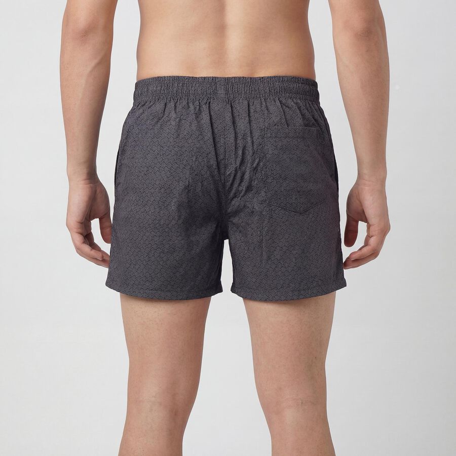 Men's Dark Grey Regular Fit Solid Boxers, गहरा ग्रे, large