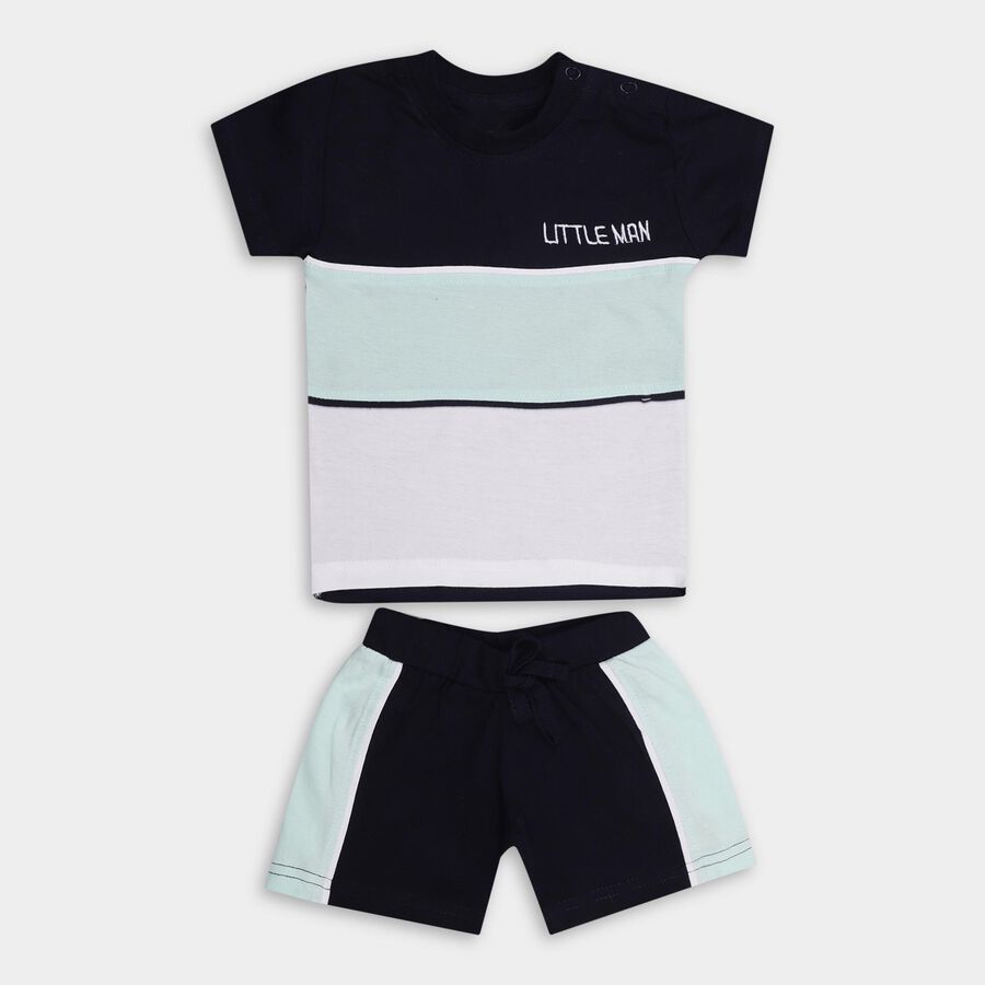 Infant Boys' 100% Cotton Baba Suit, नेवी ब्लू, large image number null