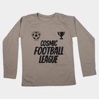 Boys Grey Round Neck Regular Boys T-Shirt, Light Grey, small
