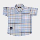 Boys' Light Blue Cotton Half Sleeve Classic Collar Casual Shirt, हल्का नीला, small
