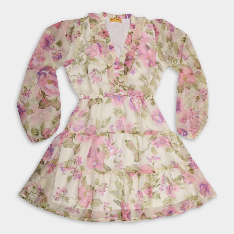 Girls' Dress , White, large image number null
