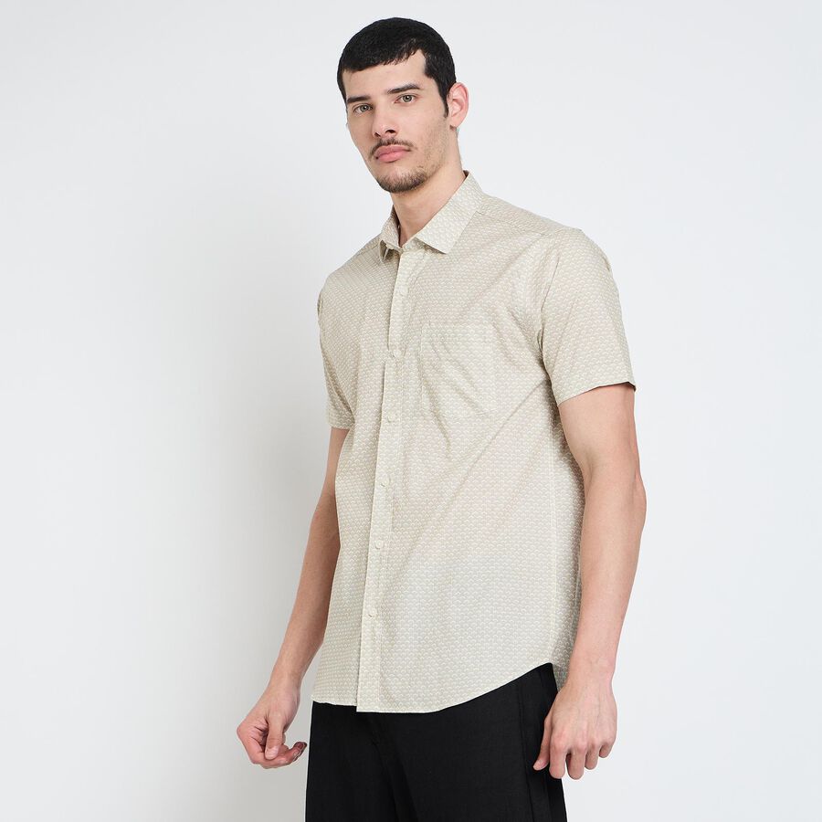 Men's 100% Cotton Casual Shirt , Beige, large image number null
