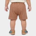 Infants' Brown Regular Fit Printed Half Pant, भूरा, small