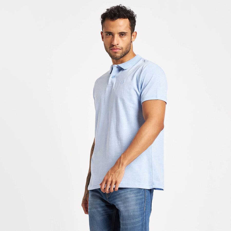 Solid Polo Shirt, Light Blue, large image number null