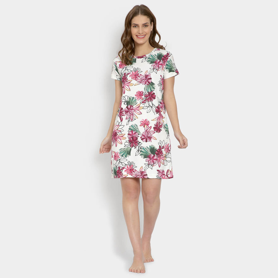 All Over Print Knee Length Women, White, large image number null