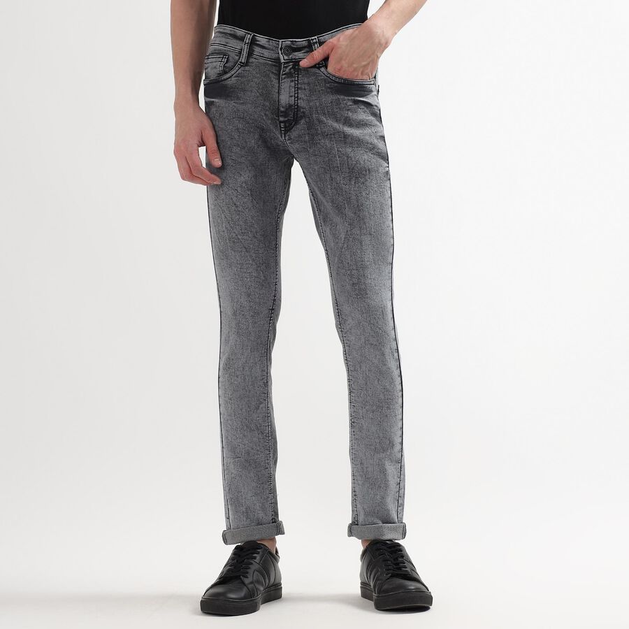 Men's Denim Skinny Jeans, Light Grey, large image number null