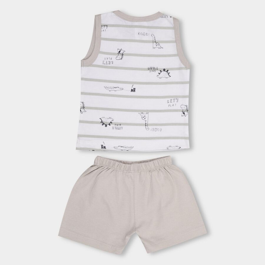 Infant Boys' 100% Cotton Baba Suit, हल्का ग्रे, large image number null