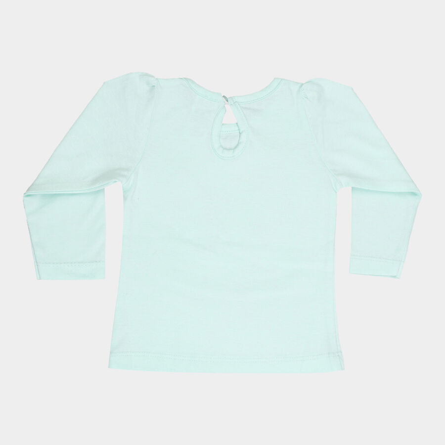 Infants Round Neck T-Shirt, Light Green, large image number null