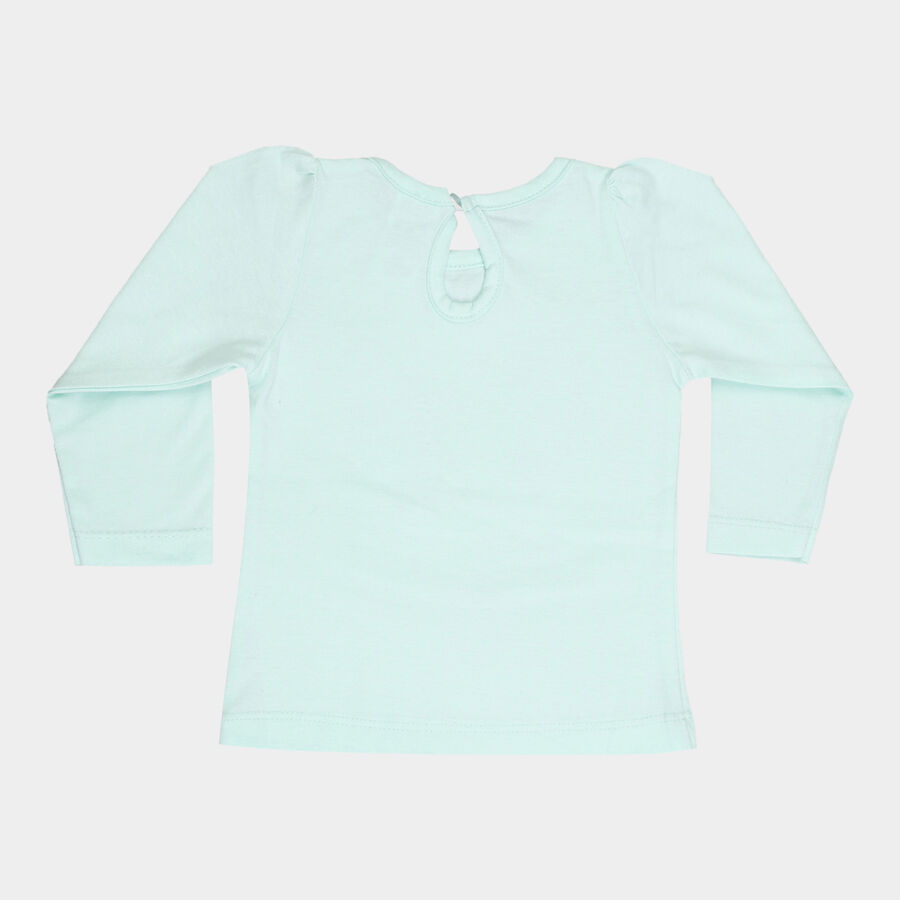 Infants Round Neck T-Shirt, Light Green, large image number null