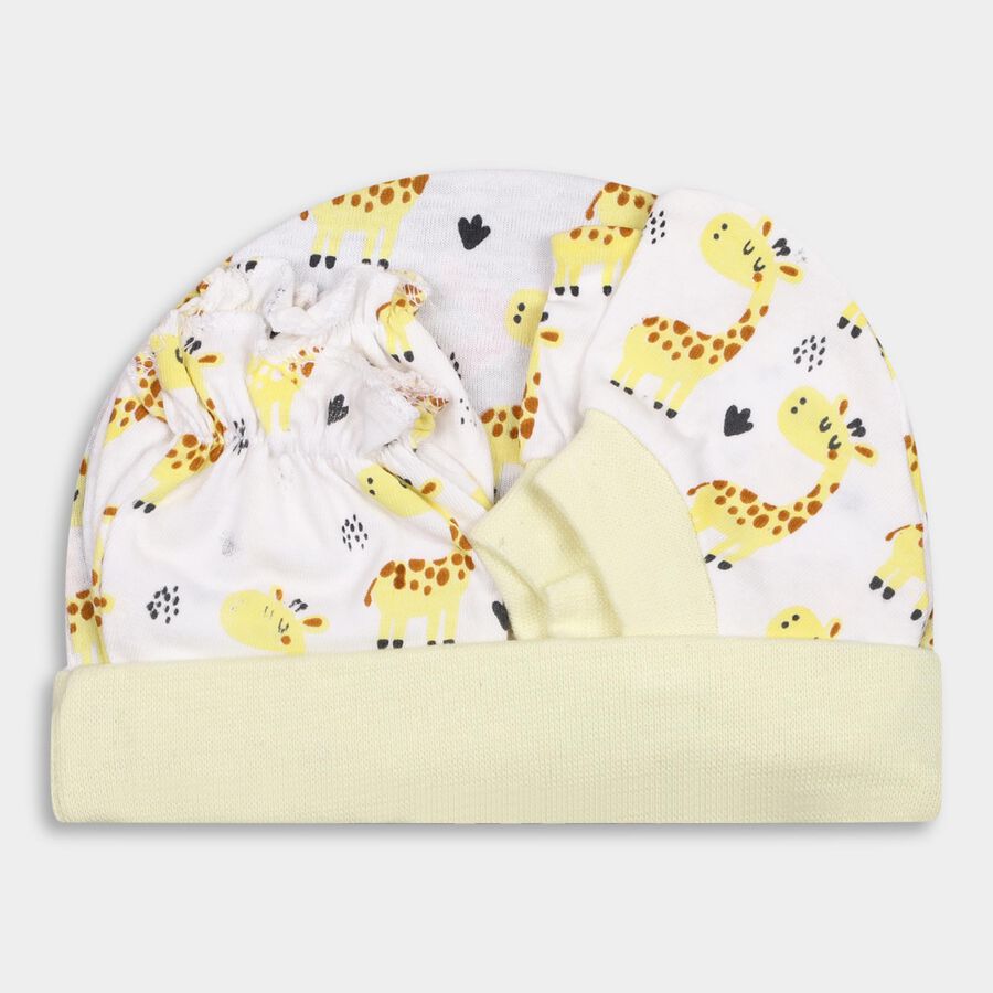 Infants' Cotton Gift Set (Cap, Mittens, Booties), White, large