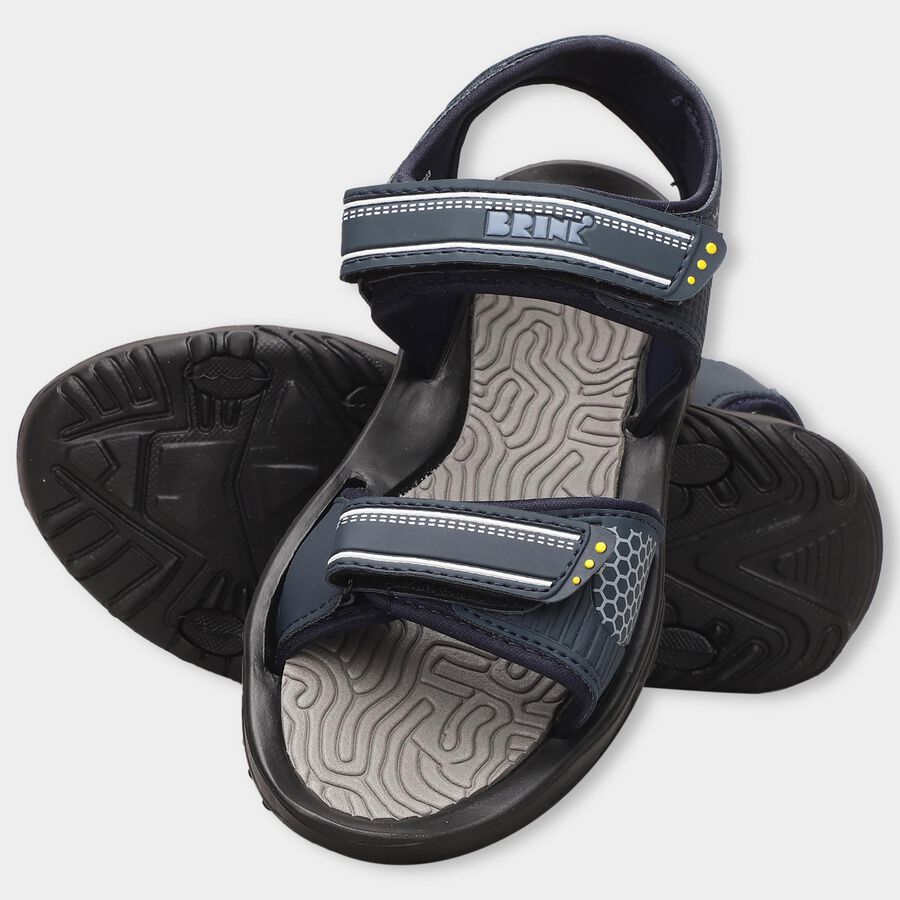Men's Sandal With Velcro, Navy Blue, large image number null