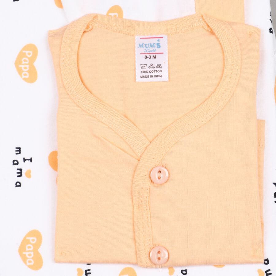 Infants' Cotton Gift Set 5 Pc&nbsp;Gift&nbsp;Set&nbsp;(Top, Shorts, Sheet, Cap, Bib), Peach, large