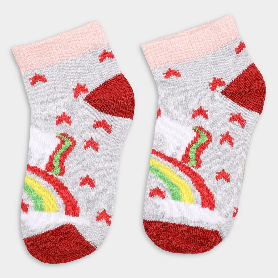 Girls' Socks (Pack of 2), हल्का गुलाबी, large
