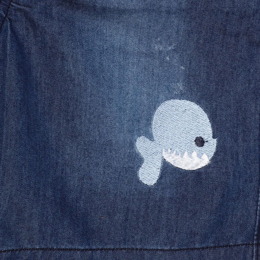 Boys' Light Blue Cotton Round Neck Embroidered Baba Suit, Light Blue, large