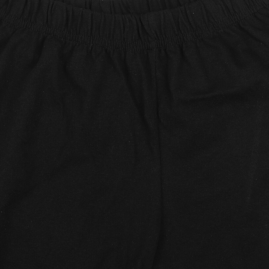 Boys Black Regular Fit Printed Bermuda Shorts, काला, large