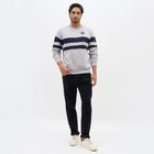 Men's Light Grey Crew Neck Casual Sweatshirt, Light Grey, small image number null