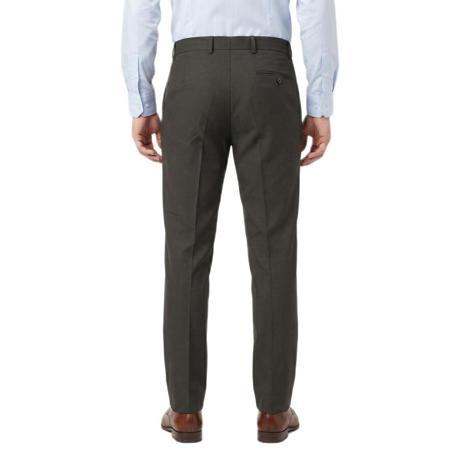 Men's Black Slim Fit Flat-Front Formal Trousers, Black, large