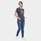 Ladies' Round Neck T-Shirt, गहरा ग्रे, small