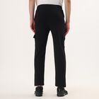 Men's Black Regular Fit Cargo Track Pants, Black, small