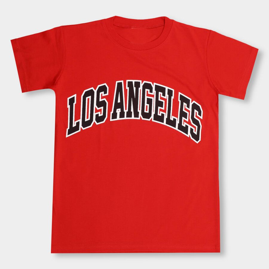 Boys' Half Sleeves T-Shirt, Red, large image number null
