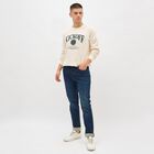 Men's Off-White Crew Neck Casual Sweatshirt, Off White, small image number null