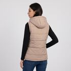 Women's Beige Hooded Puffer Jacket, गहरा पीला, small