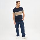 Men's Round Neck Half Sleeves T-Shirt, Navy Blue, small image number null