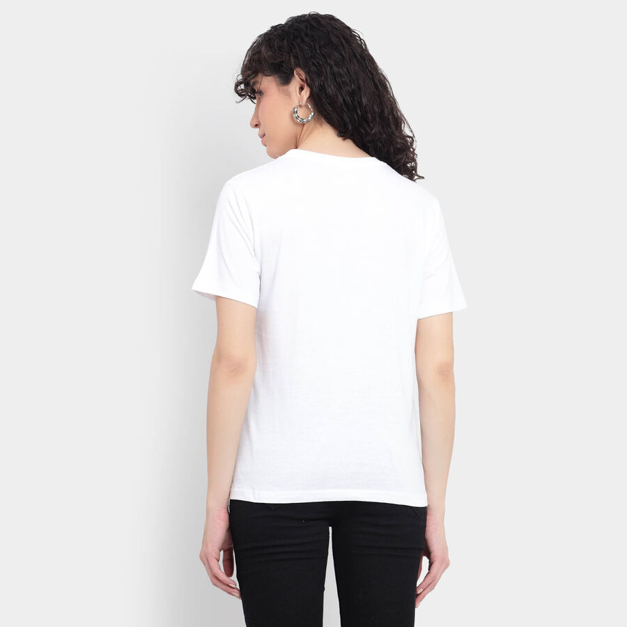Cotton Round Neck T-Shirt, सफ़ेद, large image number null