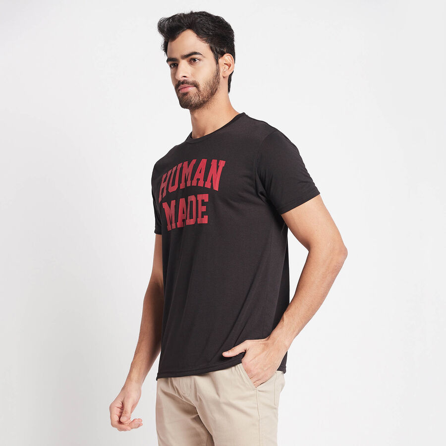 Round Neck T-Shirt, Black, large image number null