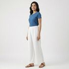 Women's White Wide-Leg Elastic Waist Palazzos, सफ़ेद, small