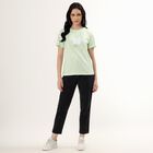 Women's Light Sage Green Cotton Round Neck Casual T-Shirt, Light Green, small image number null