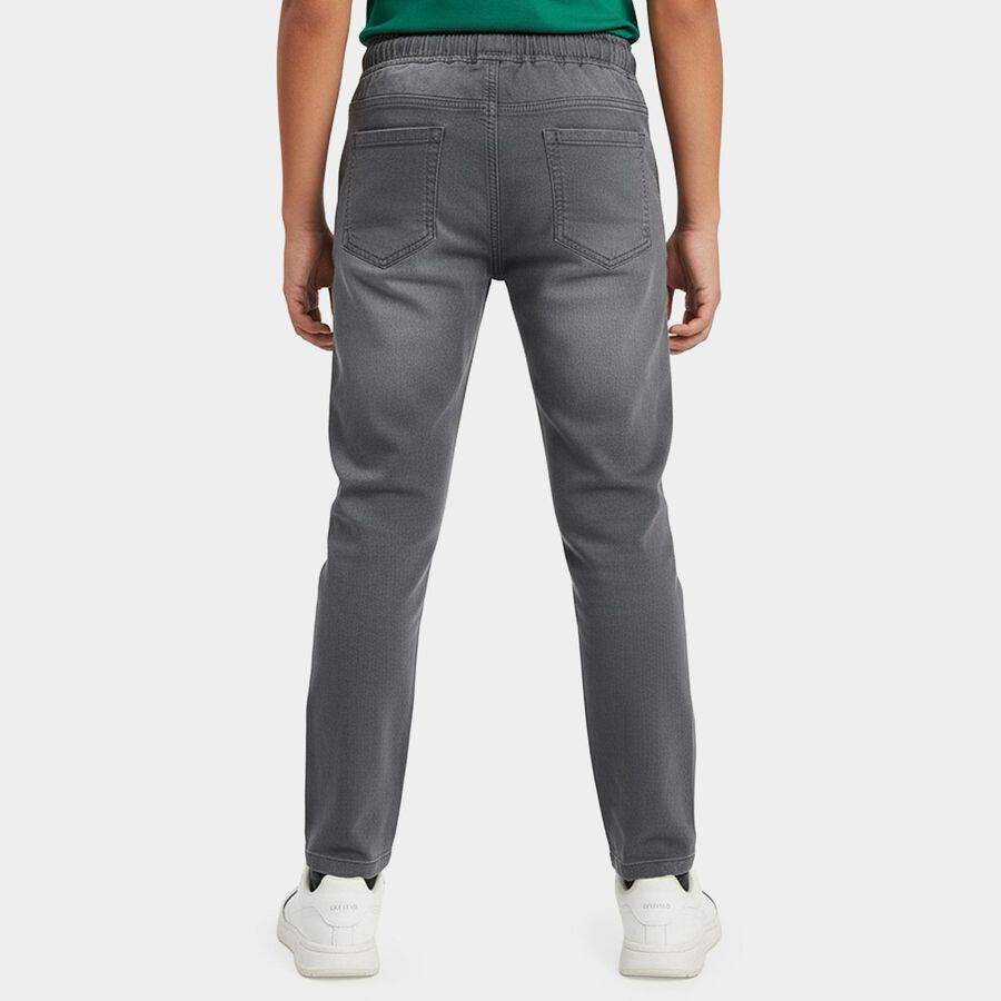 Boys Light Grey Regular Fit Washed Jeans, Light Grey, large