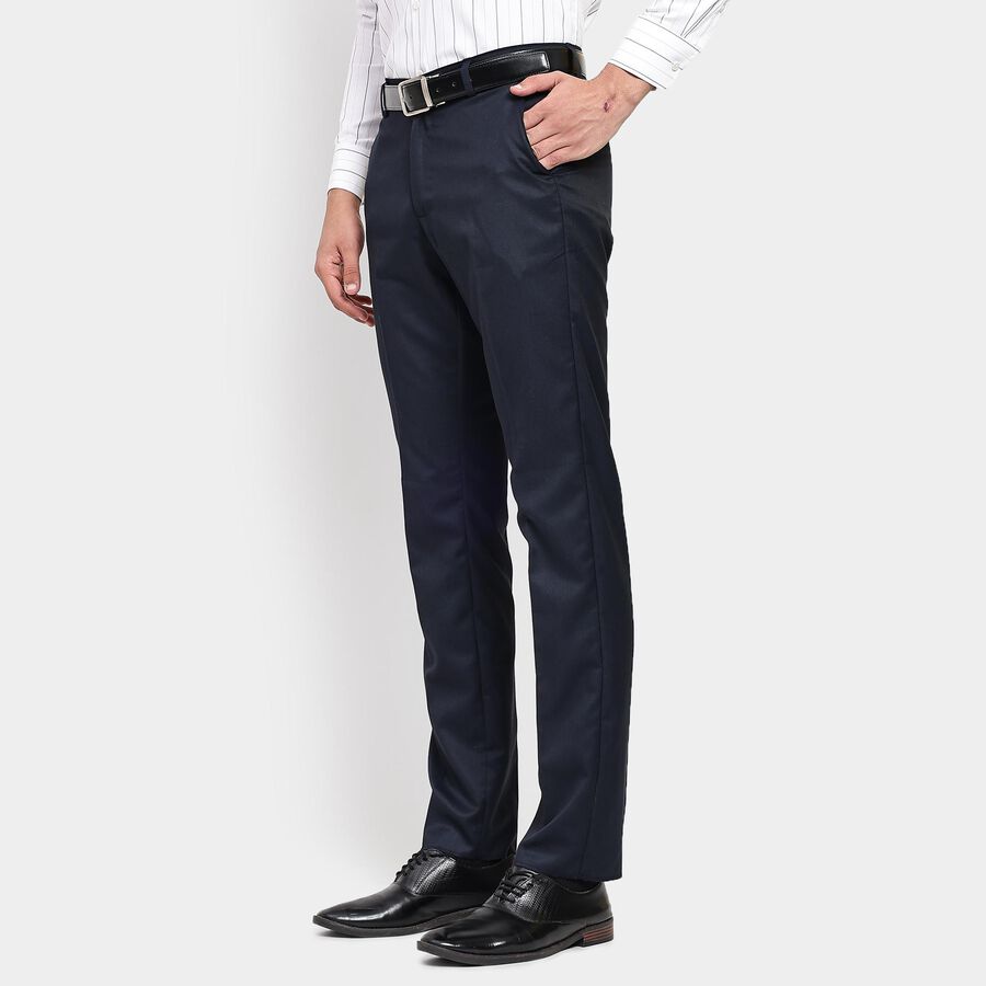 Men's Slim Fit Formal Trousers, नेवी ब्लू, large image number null