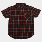 Boys Red Cotton Short Sleeve Collar Shirt, Red, small