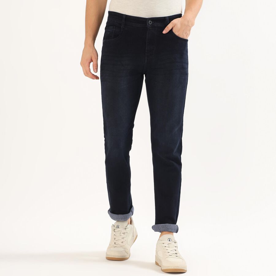 Men's Dark Blue Slim Fit Jeans, Dark Blue, large