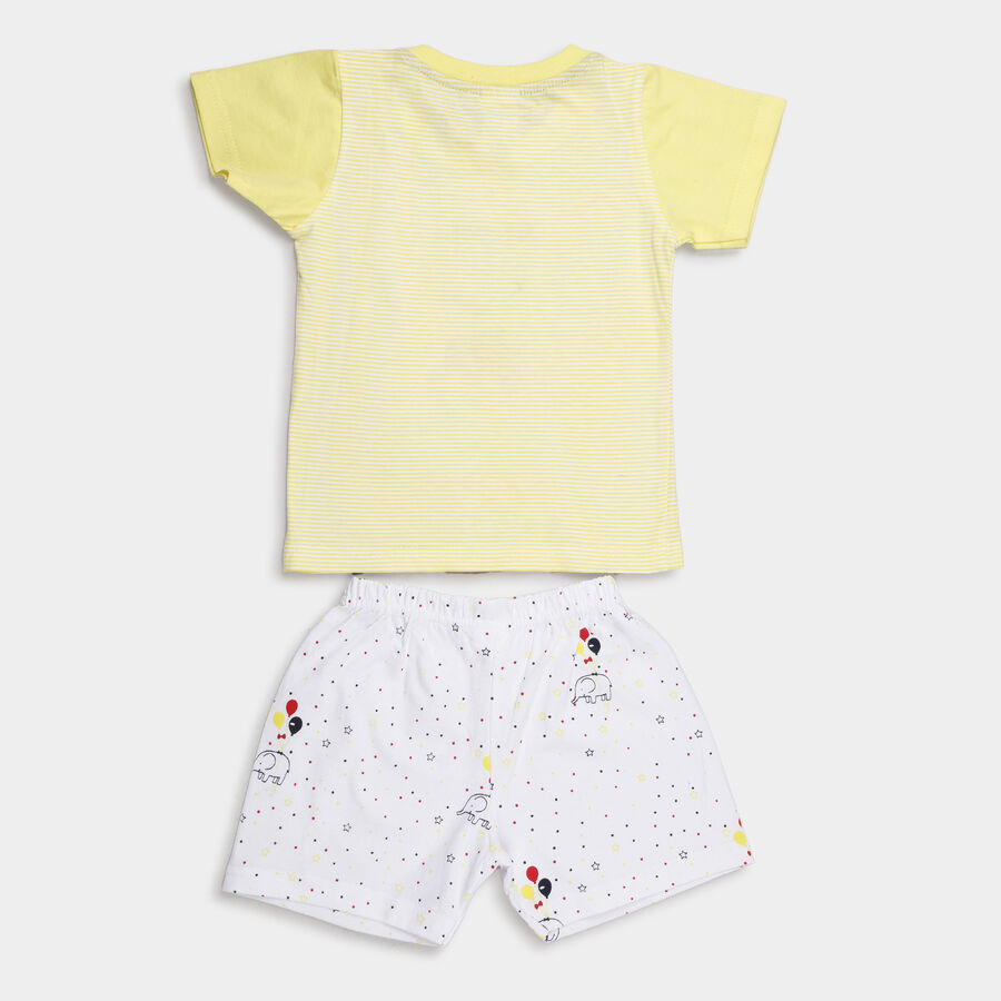 Infants Cotton Round Neck Baba Suit, Yellow, large image number null