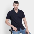 Men's Casual Shirt , Navy Blue, small
