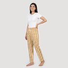Women's Beige Relaxed Fit Solid Sleep Pyjama, गहरा पीला, small