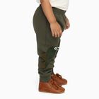 Infants Olive Green Dinosaur Printed Cotton Blend Pyjama, ओलिव, small image number null