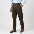Men's Olive Green Slim Fit Chino Trousers, Olive, small