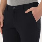 Men's Slim Fit Casual Trousers, Navy Blue, small