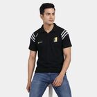 Men's Black Cotton Blend Polo Neck Classic T-Shirt, काला, small