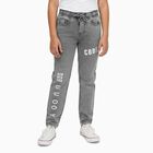 Boys Muted Grey Regular Fit Printed Jogger Jeans, Light Grey, small image number null