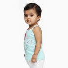 Infants' Light Aqua Blue Cotton Square Neck Casual Vest, Aqua, small image number null