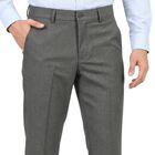 Men's Grey Slim Fit Formal Trousers, हल्का ग्रे, small