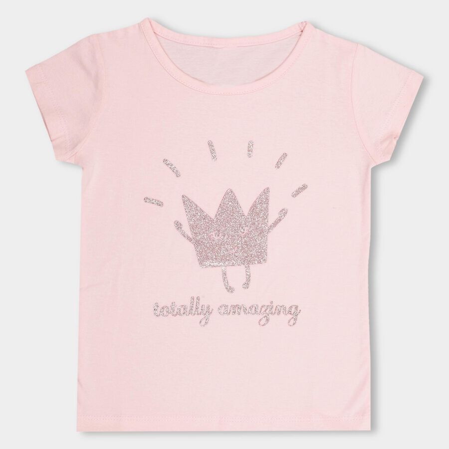 Girls' 100% Cotton T-Shirt , Light Pink, large image number null