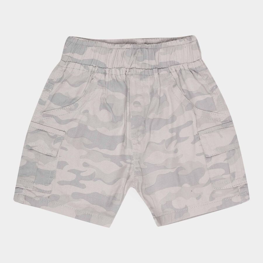 Infants Cotton Printed Half Pant, Light Grey, large image number null