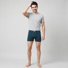 Men's Teal Regular Fit Solid Trunks, टील ब्लू, small
