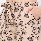Women's Beige Relaxed Fit Printed Tassel Detail Shorts, गहरा पीला, small