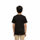 Boys Jet Black Round Neck Casual Half Sleeve T-Shirt, काला, small image number null
